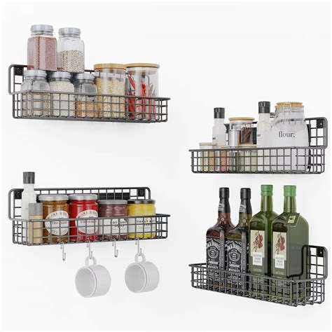 Buy Zhaogmqh 4 Tier Magnetic Spice Racks For Wall Strongly Magnetic