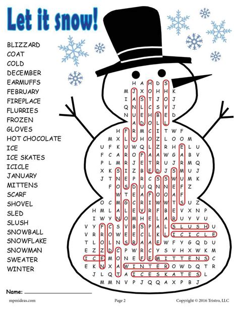 Printable Winter Word Search Winter Words Winter Word Search