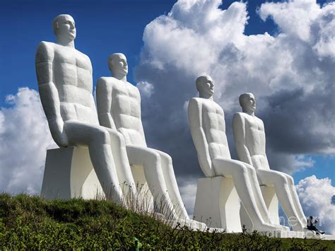 Men At Sea Statues In Esbjerg Harbor Denmark Photograph By Frank Bach