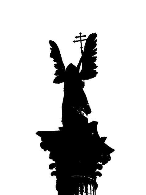 Silhouette Archangel Gabriel Black And White T Shirt By Jukasapoisen