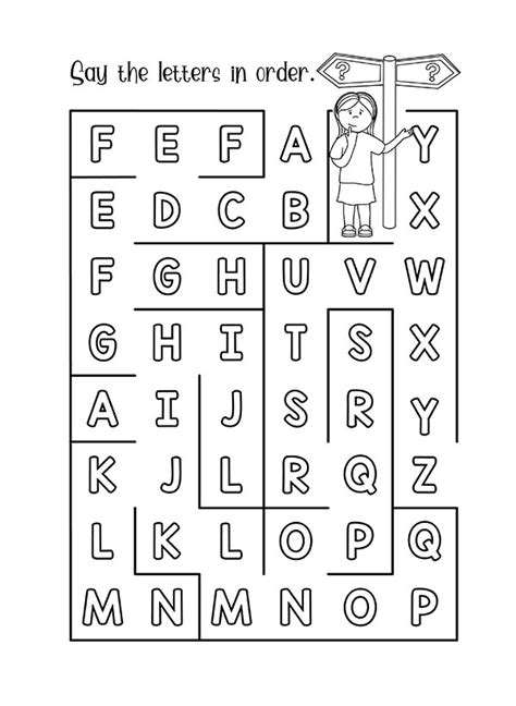 Letter Maze: A Worksheets | 99Worksheets