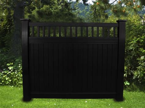 Black Vinyl Privacy Picket Top Fence 6 Ft X 6 Ft Posts Purchased