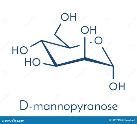 Mannose D Mannose Sugar Molecule Epimer Of Glucose Skeletal Formula Stock Vector