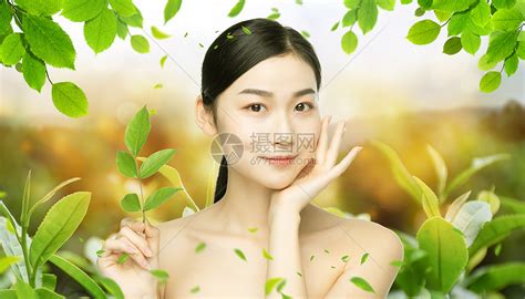 绿色天然美容护肤图片素材 正版创意图片401073217 摄图网
