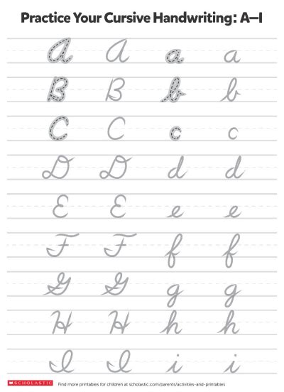 5 quick for learning russian cursive live fluent. Writing Practice: Cursive Letters | Scholastic | Parents