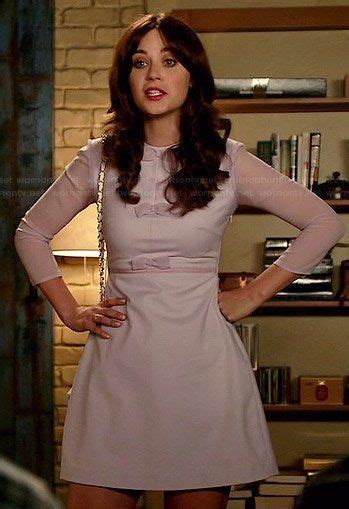 Jess’s Purple Bow Front Dress With Sheer Sleeves On New Girl Outfit Details New Girl