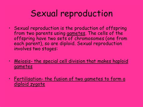 Sexual Reproduction Presentation Biology