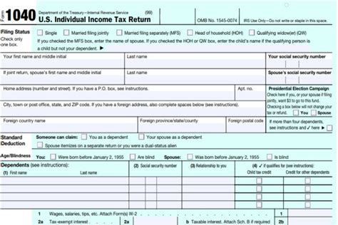 1040a Form Printable Printable Forms Free Online