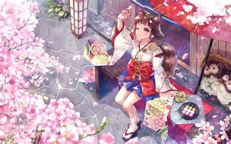 345 mobile walls 5 art 73 images 130 avatars 1 gifs. Anime, Girl, Kimono, Cherry Blossom, 4K, #187 Wallpaper