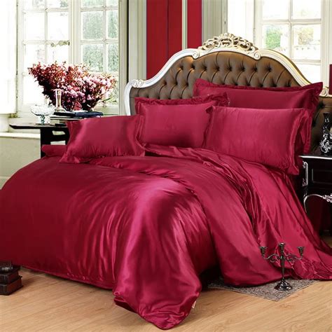 100 Pure Satin Silk Bedding Set King Size Bed Set Luxury Bedclothes