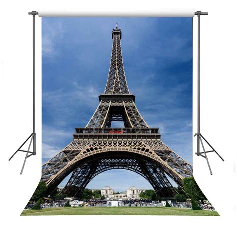 5x7ft Eiffel Tower Photography Backdrop Paris Vacation Scene Background