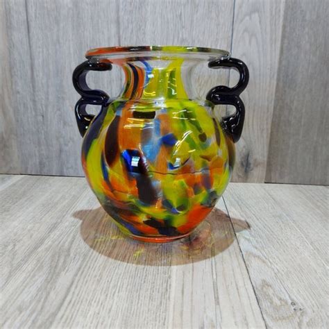 Beautiful Hand Crafted Blown Glass Vase Urn Etsy