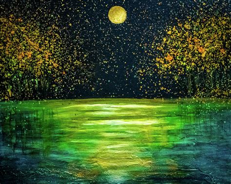 Night Landscape Painting By Lilia D Pixels