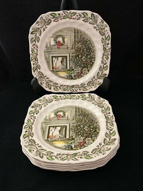 Check spelling or type a new query. Johnson Brothers MERRY CHRISTMAS 6 Square Salad Plates # ...