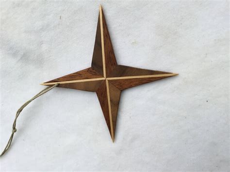 Wood Star Ornament Etsy