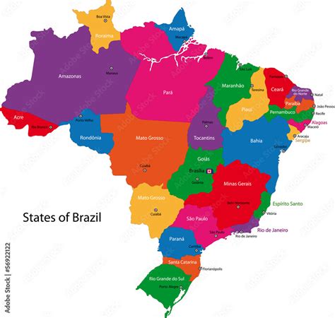 Brazil Map Stock Vector Adobe Stock