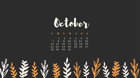 Desktop Wallpapers Calendar October 2018 72 Pictures