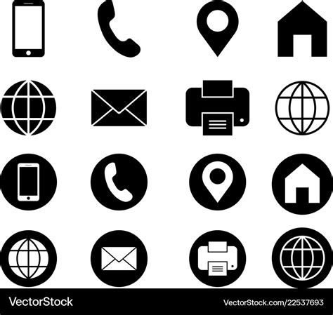 Business Card Icon Contact Symbol Royalty Free Vector Image