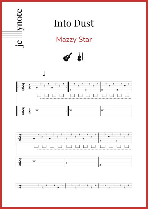 Mazzy Star Into Dust Guitar Tablature And Notes Jellynote