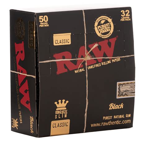 Raw Black King Size Slim Box Of 50 Importer