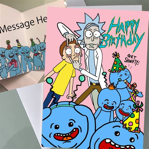 11 Custom Rick And Morty Happy Birthday Card Birthday Cards Hip Hop