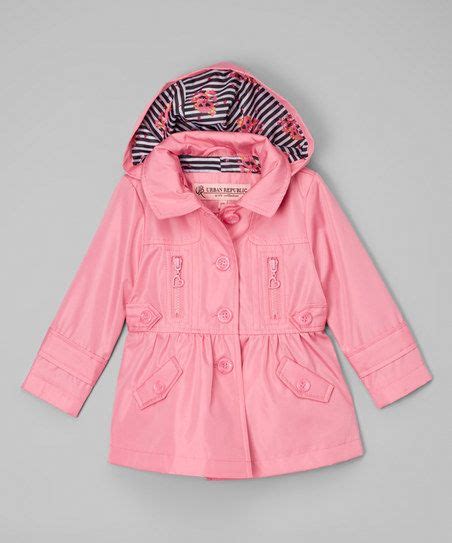 Urban Republic Pink Lemonade Hooded Rain Coat Girls Raincoat