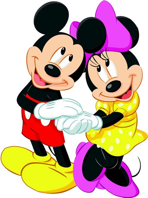Download Hd Mickey And Minnie Mouse Cartoon Characters On A Transparent