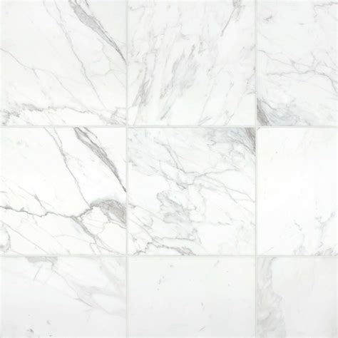 Calacatta 18 X 18 Polished Marble Tile In White Beyond Flooring