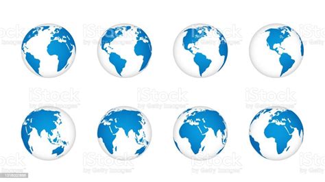 Vetores De Globo Terra 3d Mapa Do Mundo Globos Realistas Continentes