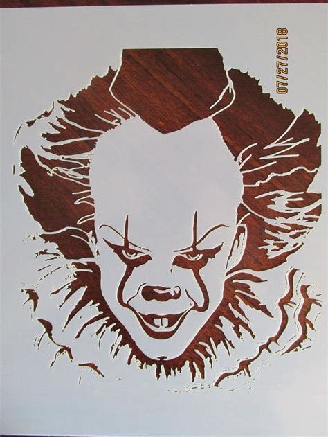 It Pennywise Evil Clown Stenciltemplate Reusable 10 Mil Mylar Etsy