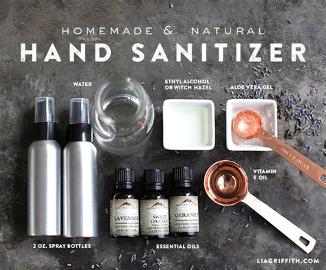 While most hand sanitizer sprays only contain a few ingredients, making sure you have quality ingredients and that they are measured properly can be an almost impossible task. Homemade Hand Sanitizer Spray - Lia Griffith