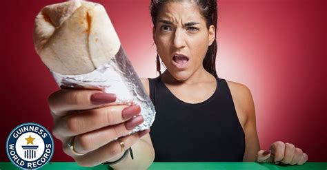 woman breaks the world speed record by eating a burrito in under 40 seconds live play eat