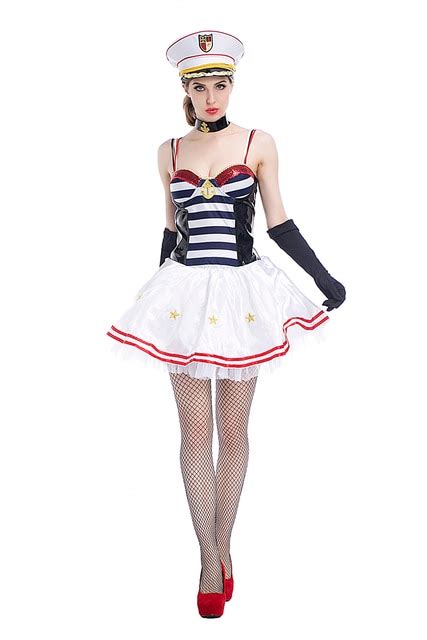 Adult Women Sexy Sailor Costume Strap Short Tulle Dress Fancy Party