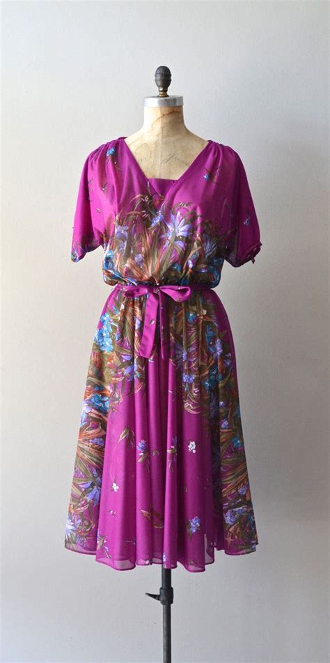 Secret Bower Dress Vintage 1970s Dress 70s Floral Dress Vintage