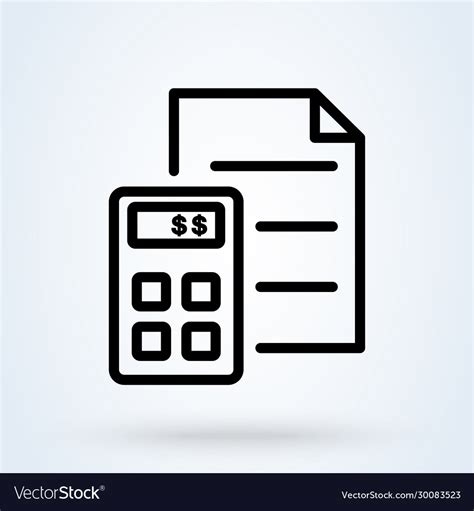 Accounting Bookkeeping Icon In Line Style Vector Image