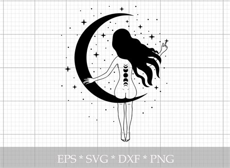 Heavenly Witch Svg Moon Phases Svg Moon Svg Svg Witch Etsy
