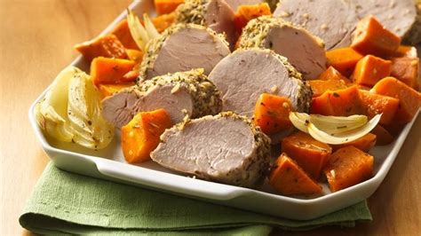 Place the pan in the oven and bake for 30 minutes. Italian Pork Tenderloin with Roasted Sweet Potatoes recipe ...