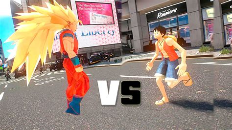 Monkey D Luffy Vs Goku Super Saiyan 3 Youtube