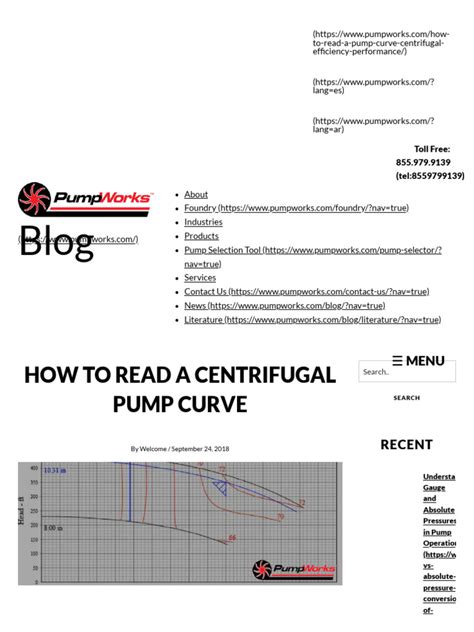 How To Read A Pump Curve For Centrifugal Pumps Pumpworks Pdf Pump Hydraulics