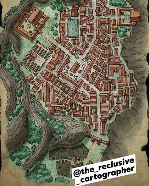 Roman Inspired Mountain Trading Town Dnd Map