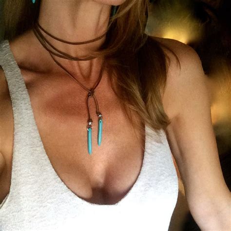 Handmade Bohemian Leather Necklace Turquoise Choker Necklace Etsy