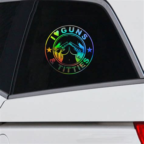 Sticker Window Vinyl Truck Laptop Car Motorcycle Van I Love Guns