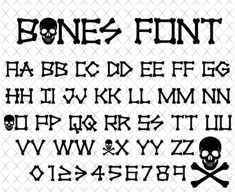 Bones Font Svg Halloween Font Svg Bones Alphabet Svg Skeleton Etsy