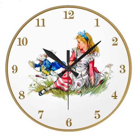 Alice In Wonderland And The White Rabbit Clock Uk