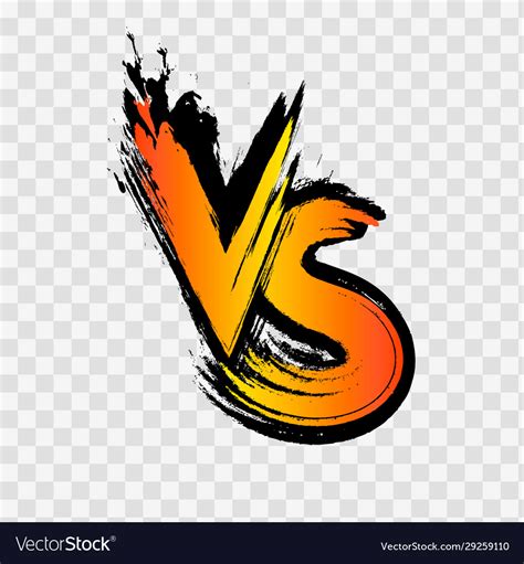 Vs Versus Letter Logo Vs Letters On Transparent Vector Image