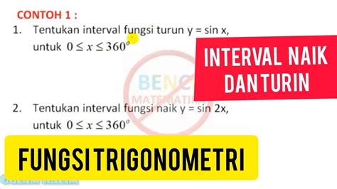 Interval Naik Dan Turun Fungsi Trigonometri Contoh 1 YouTube