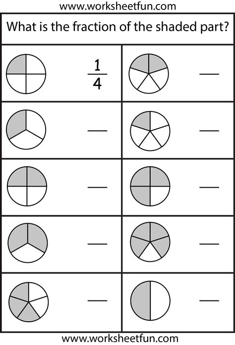 Free Printable Fraction Worksheets For Fractions 2nd Grade
