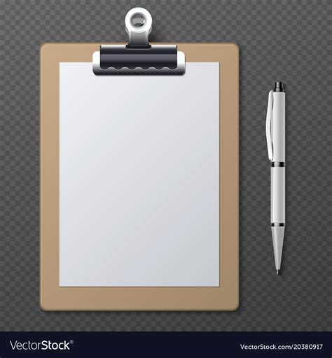 Realistic Clipboards With Blank White Paper Sheet Vector Image