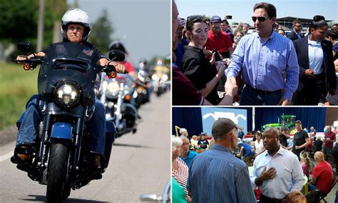 Mike Pence Rides A Harley To A Showcase Of 2024 Runners As He Teases