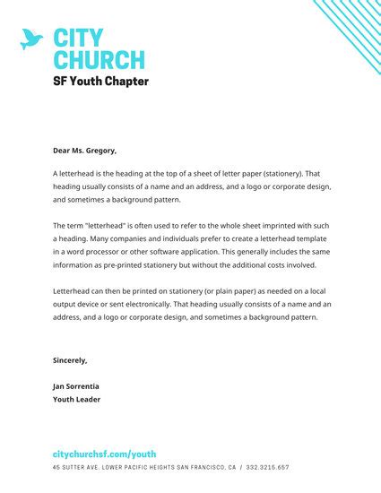 Always write a line showing that the letter is missing if it is. Free Church Letterhead Template Downloads : 11+ Church Letterhead Templates - Free Word, PSD, AI ...